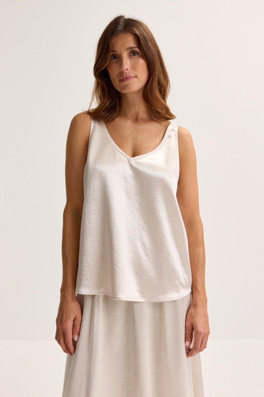 Top &eacute;vas&eacute; en satin
