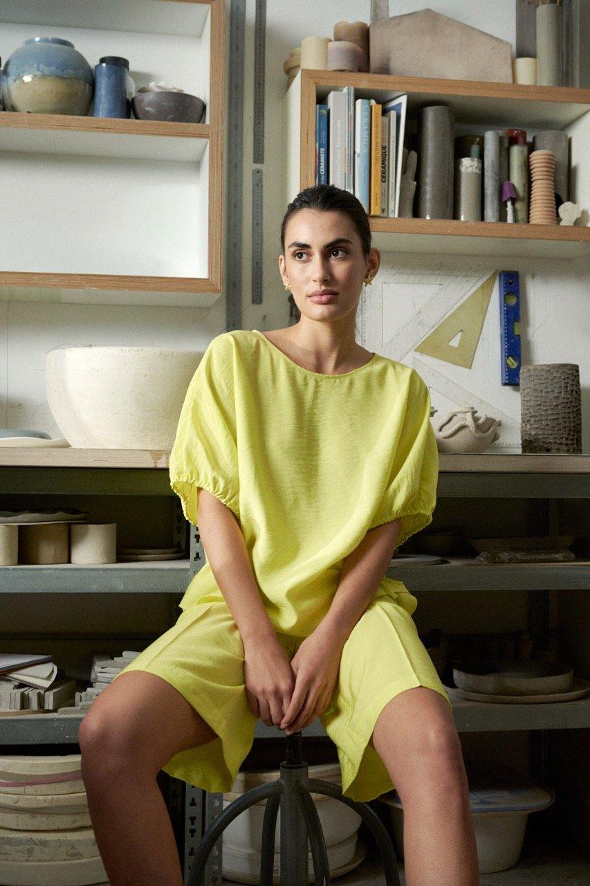 Oversized linnen look blouse