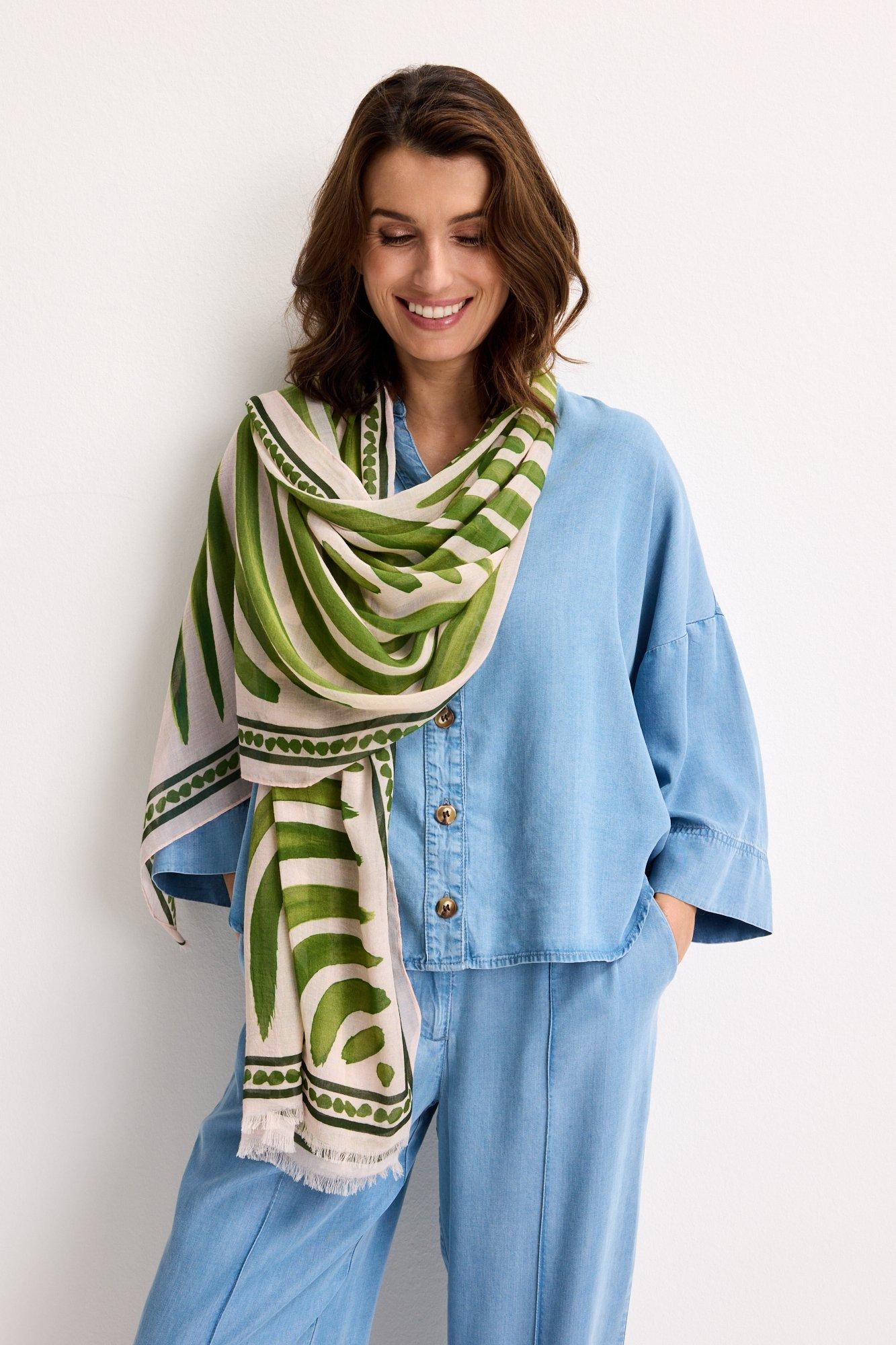 Grote sjaal in katoen en modal