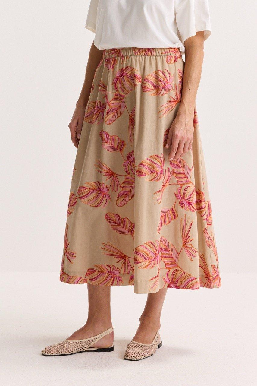 Jupes - Jupe &eacute;vas&eacute;e brod&eacute;e