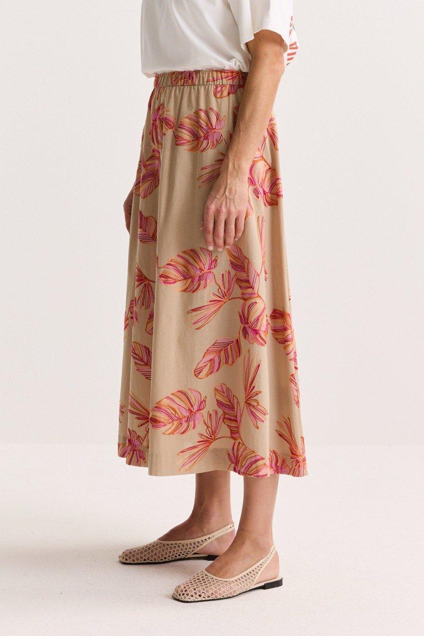 Jupes - Jupe &eacute;vas&eacute;e brod&eacute;e