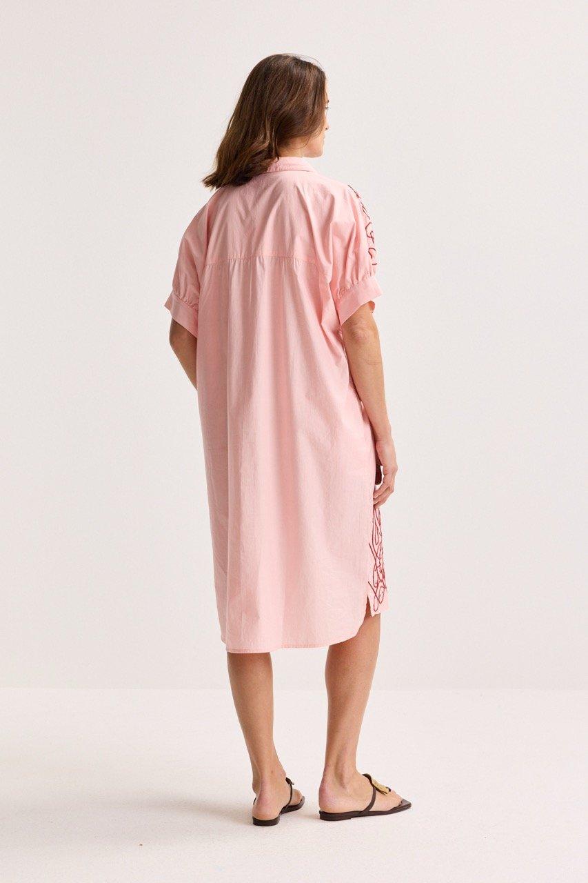 Robes - Robe-chemise brod&eacute;e en coton