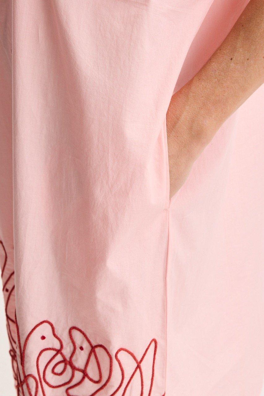 Robes - Robe-chemise brod&eacute;e en coton