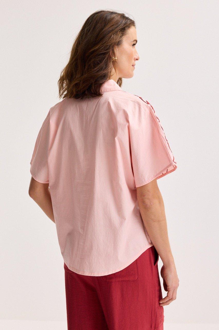 Hemden - Hemdblouse met pipingborduurwerk