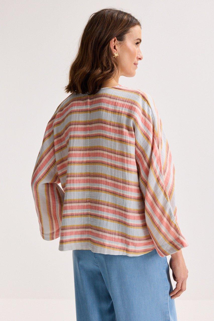 Hemden - Vleermuisblouse in gestreept tetra