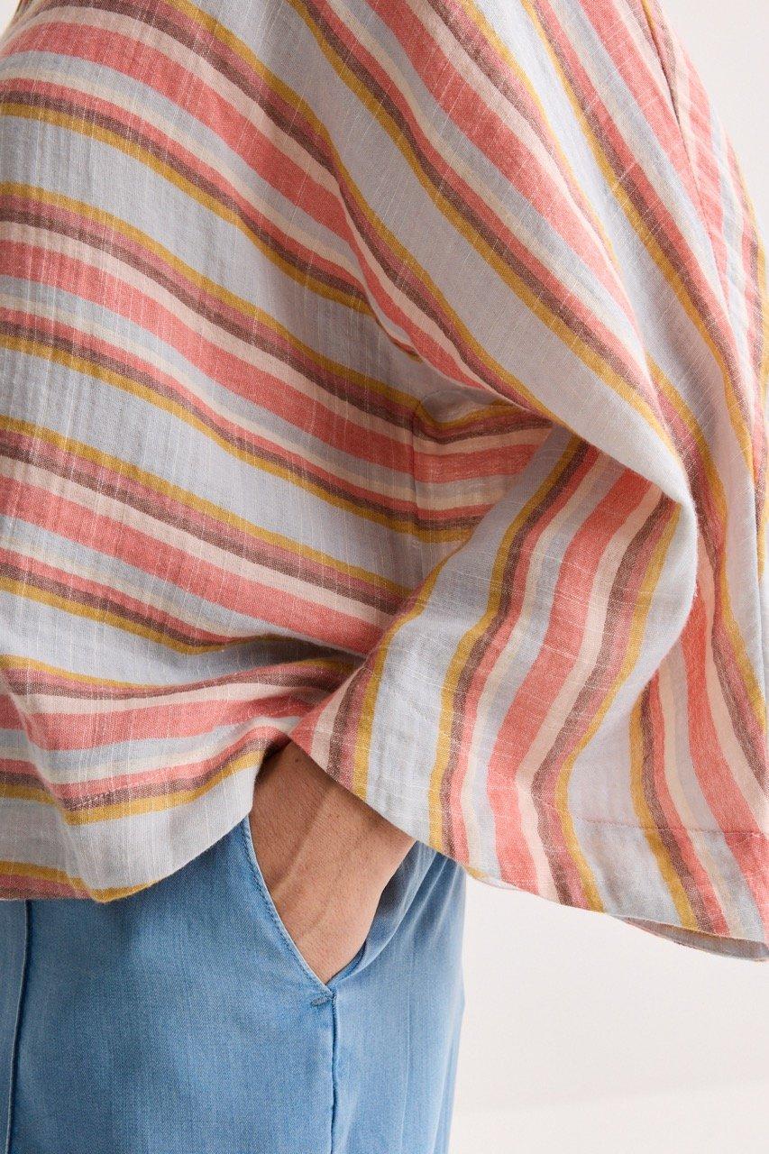 Hemden - Vleermuisblouse in gestreept tetra