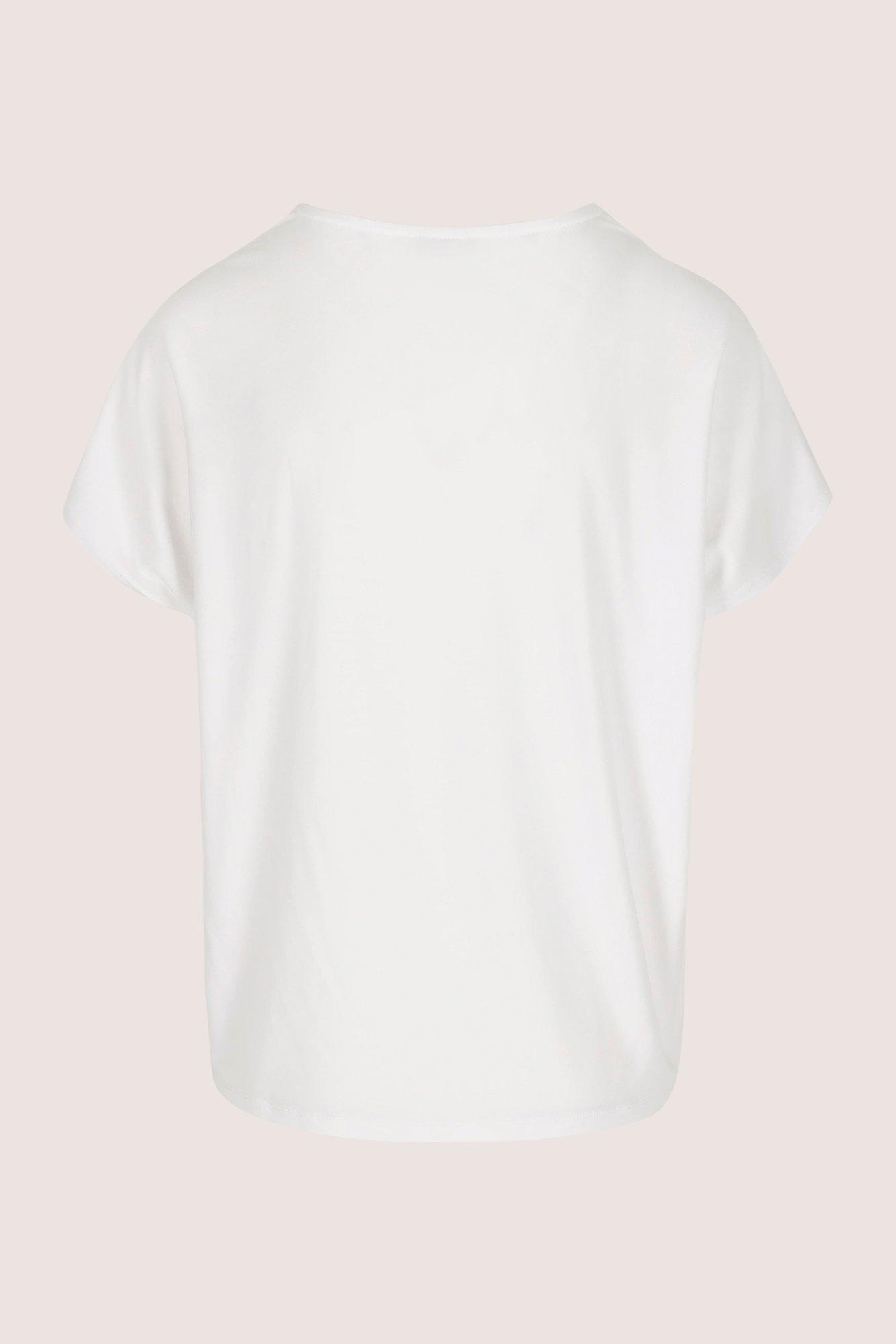 Sweatvest - T-shirtblouse met satijnen front