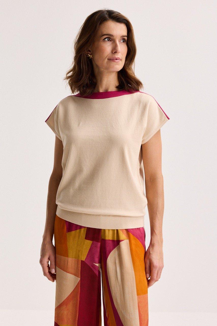 Top en maille col bateau