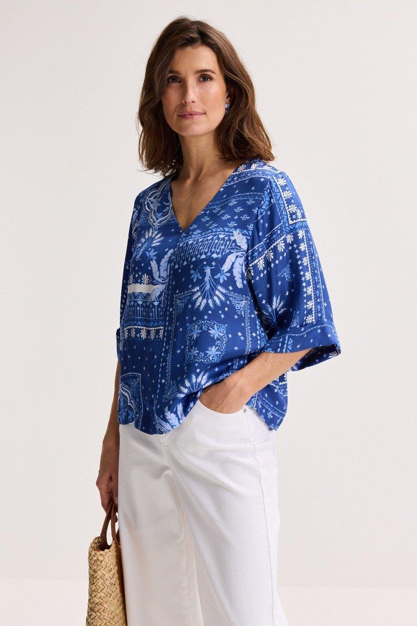 Mayerline V-halsblouse Met Bandanaprint