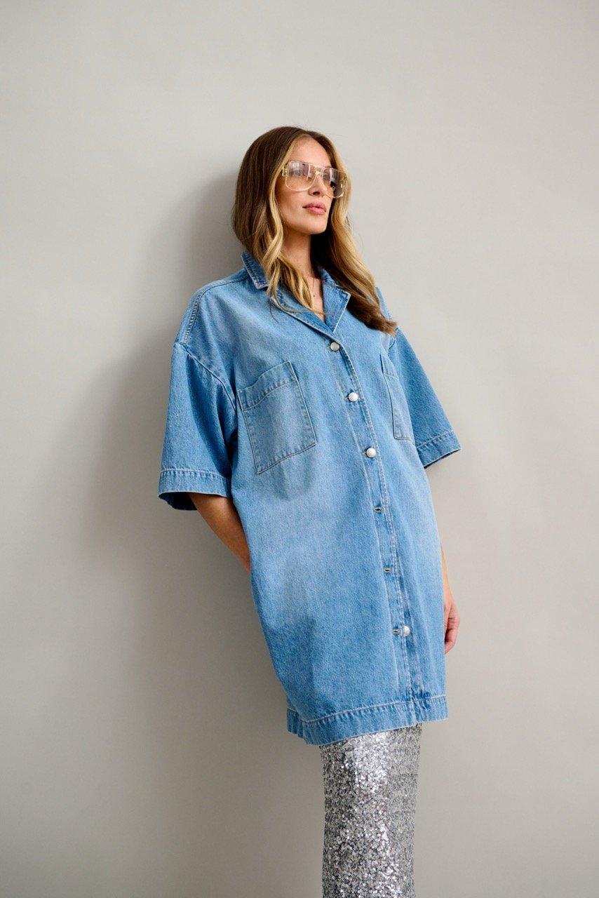 Robes - Robe-chemise en denim