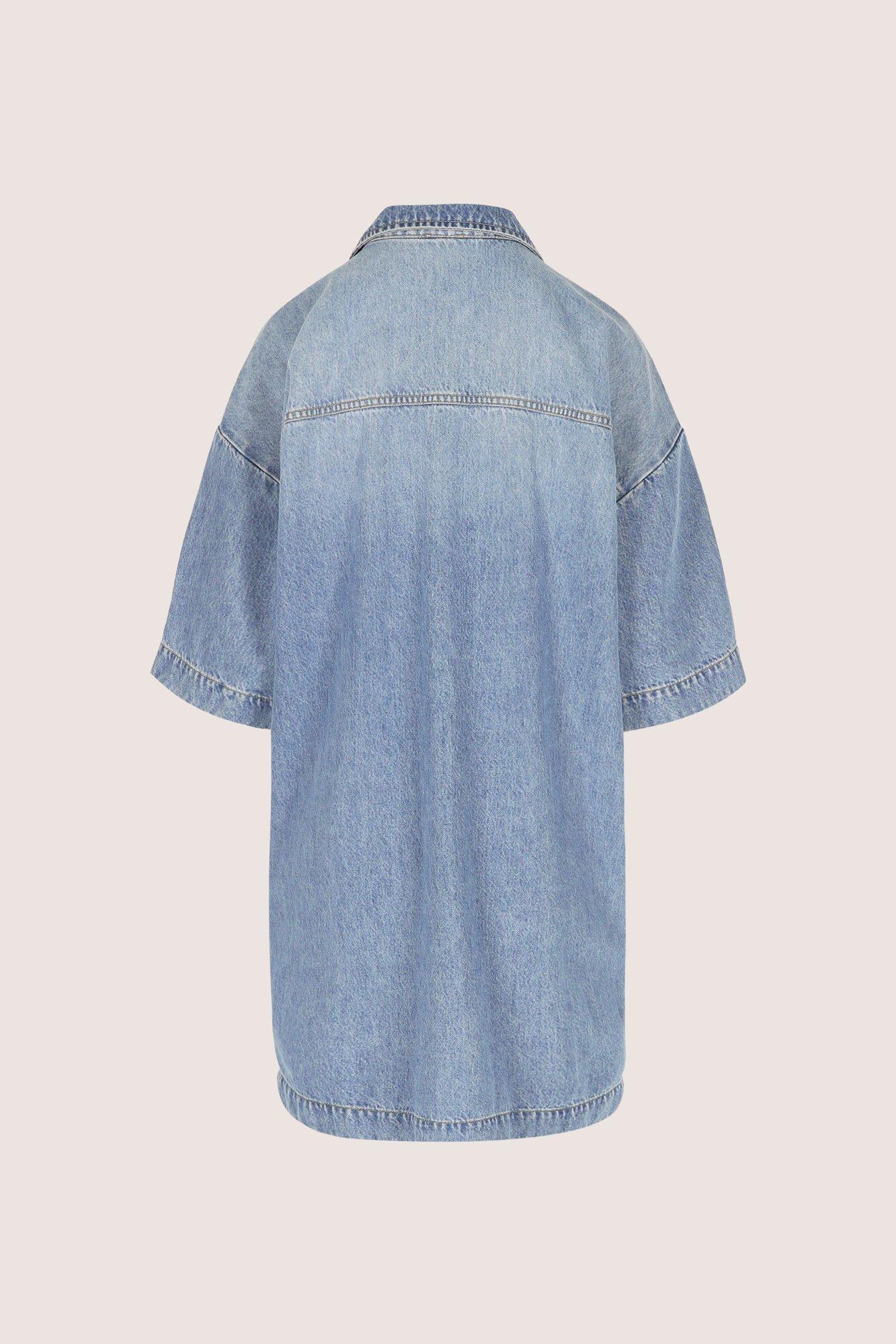 Kleedjes - Korte hemdjurk in denim