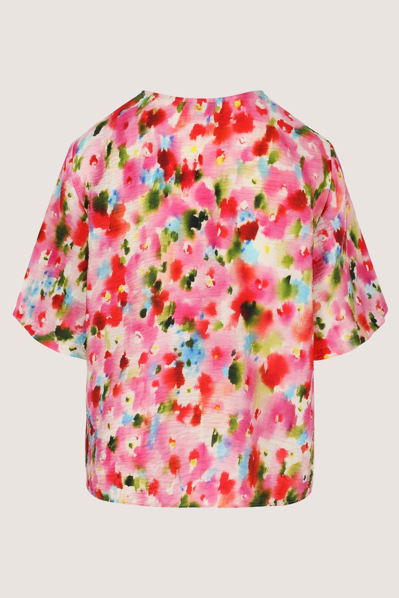 Hemden - V-halsblouse met aquarelprint