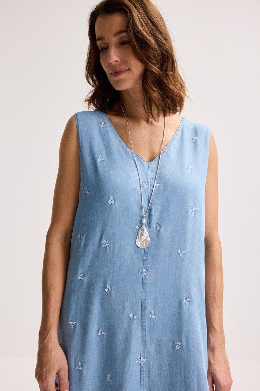 Robes - Robe &eacute;vas&eacute;e en denim lyocell