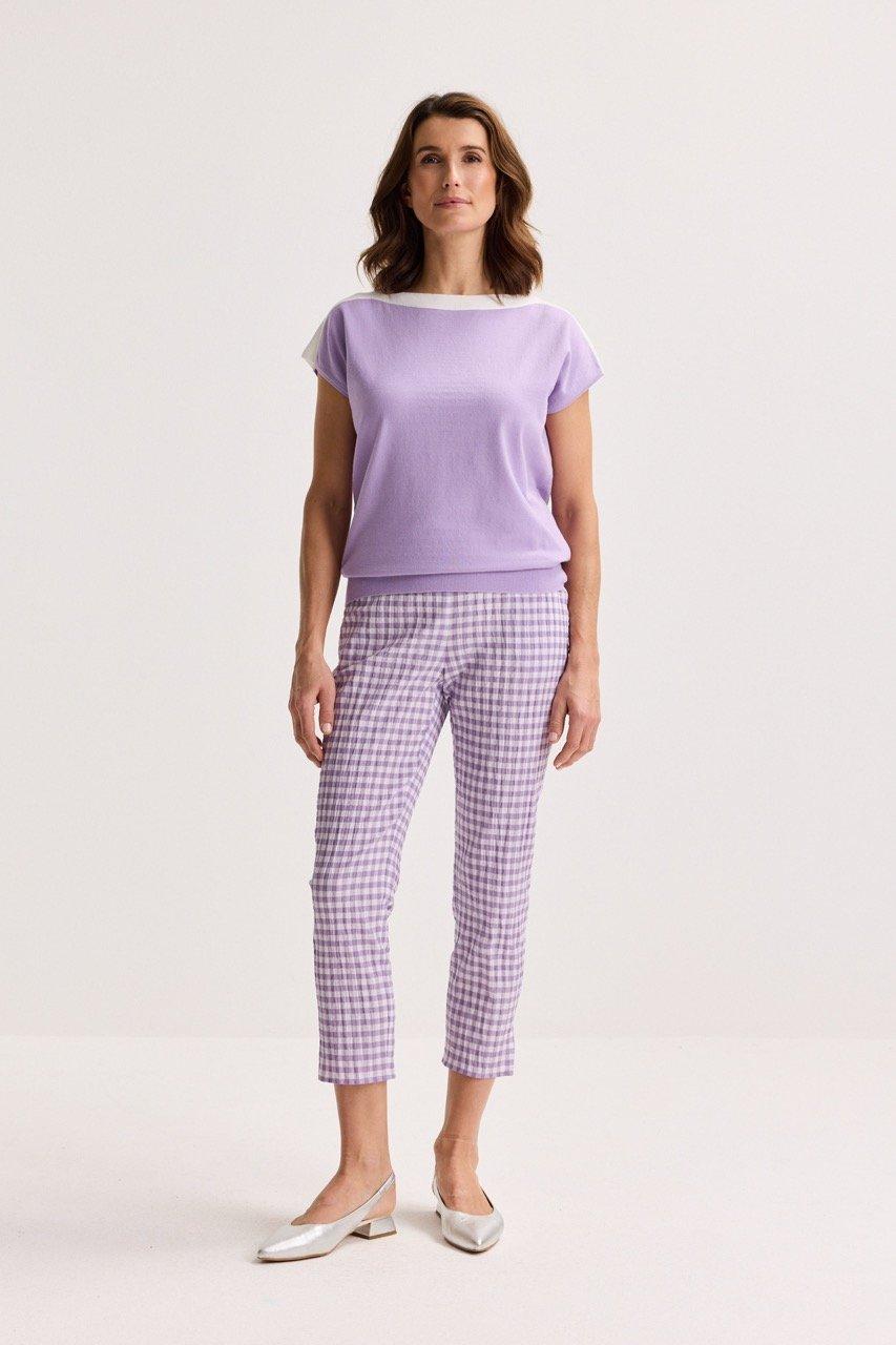 Pantalon vichy en seersucker