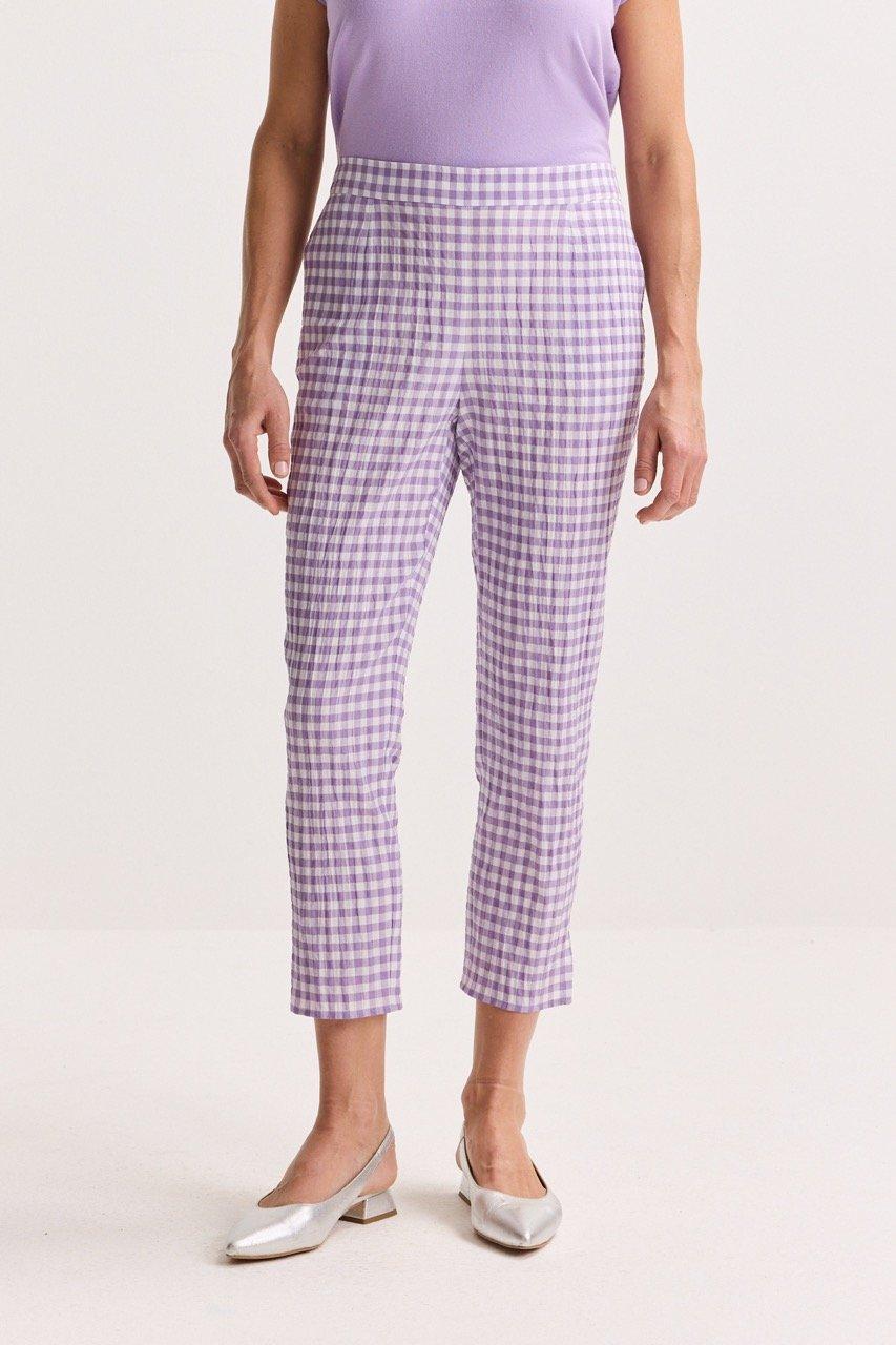 Pantalons - Pantalon vichy en seersucker