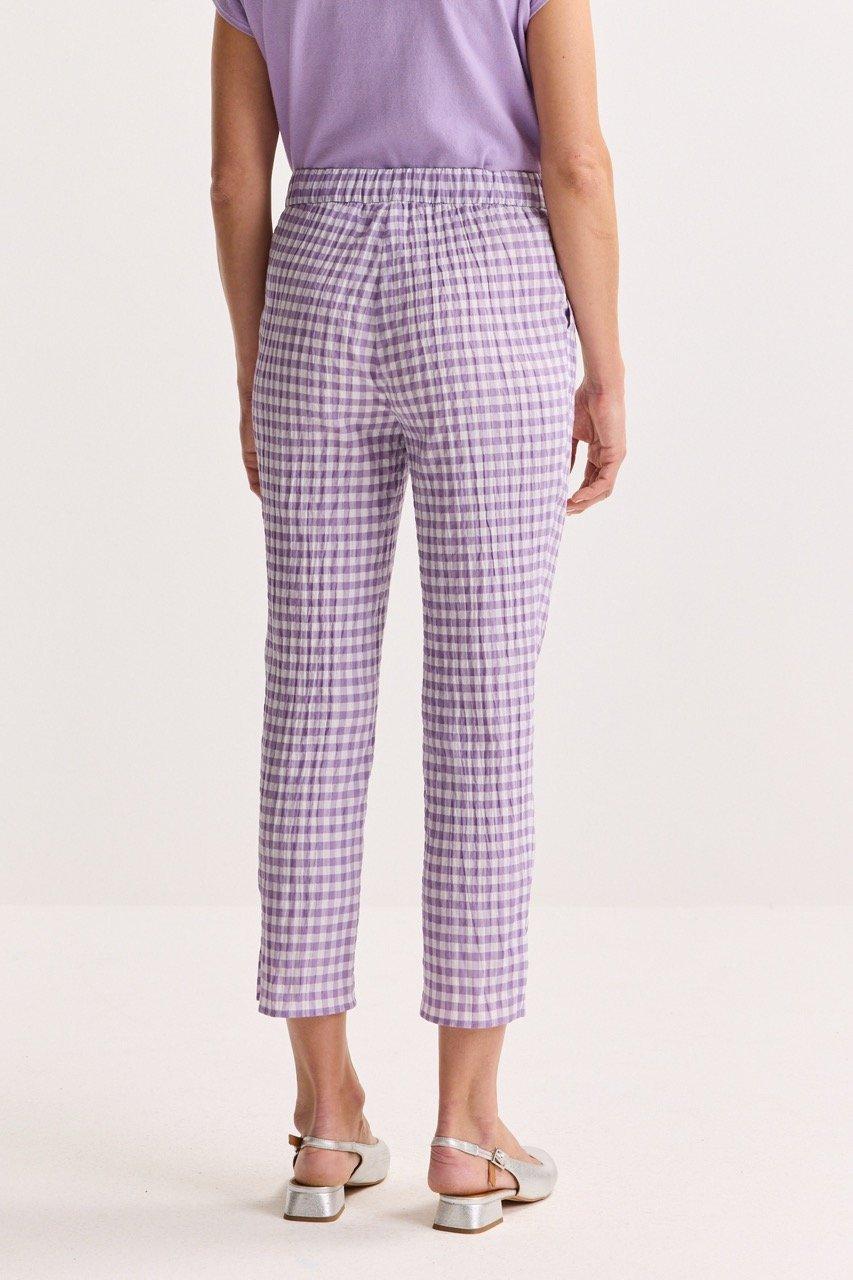 Pantalons - Pantalon vichy en seersucker