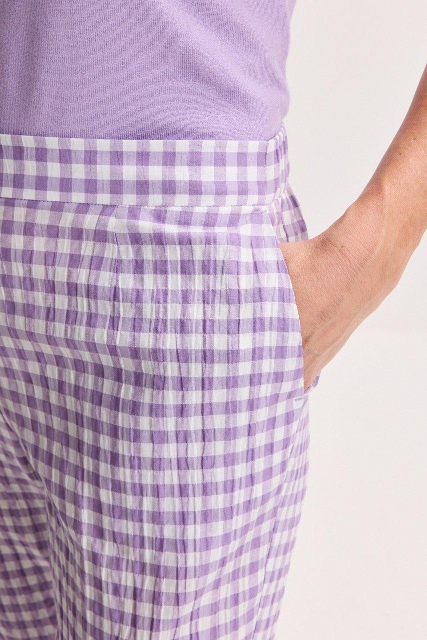 Pantalons - Pantalon vichy en seersucker