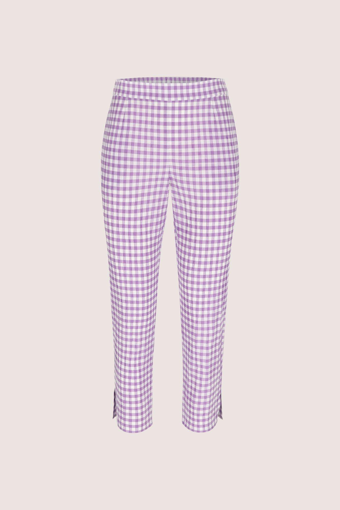 Pantalons - Pantalon vichy en seersucker