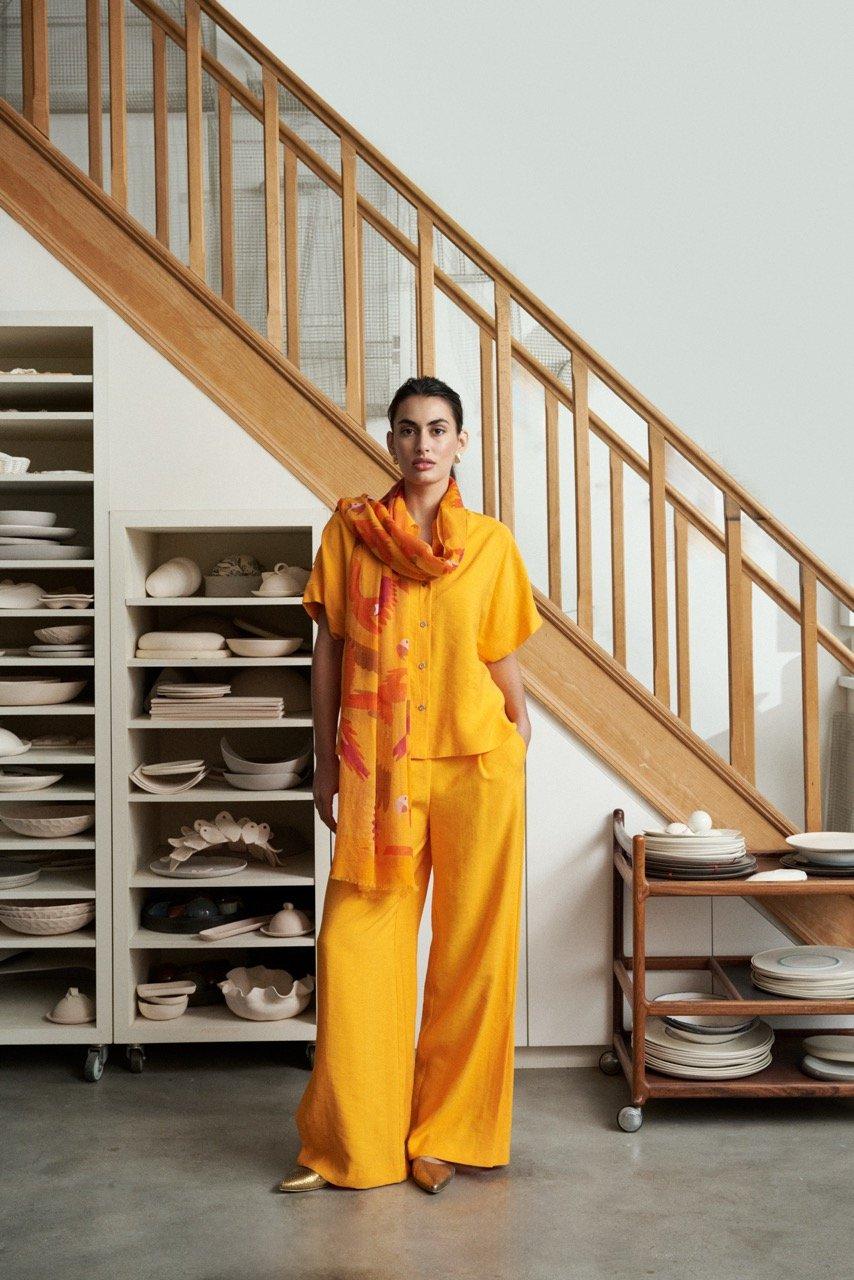 Pantalon flou &agrave; pinces