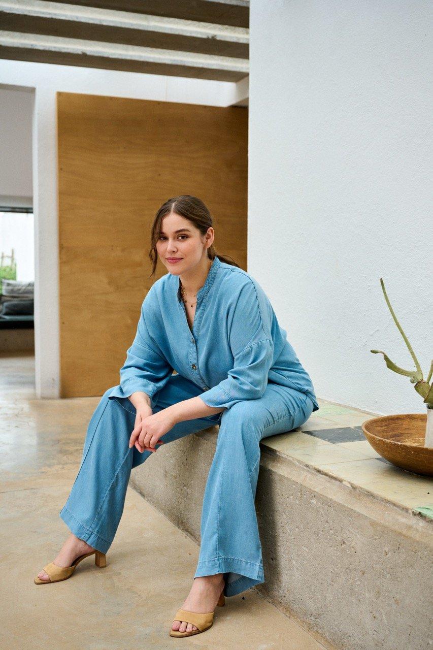 Jeans lyocell &eacute;lastiqu&eacute; dos