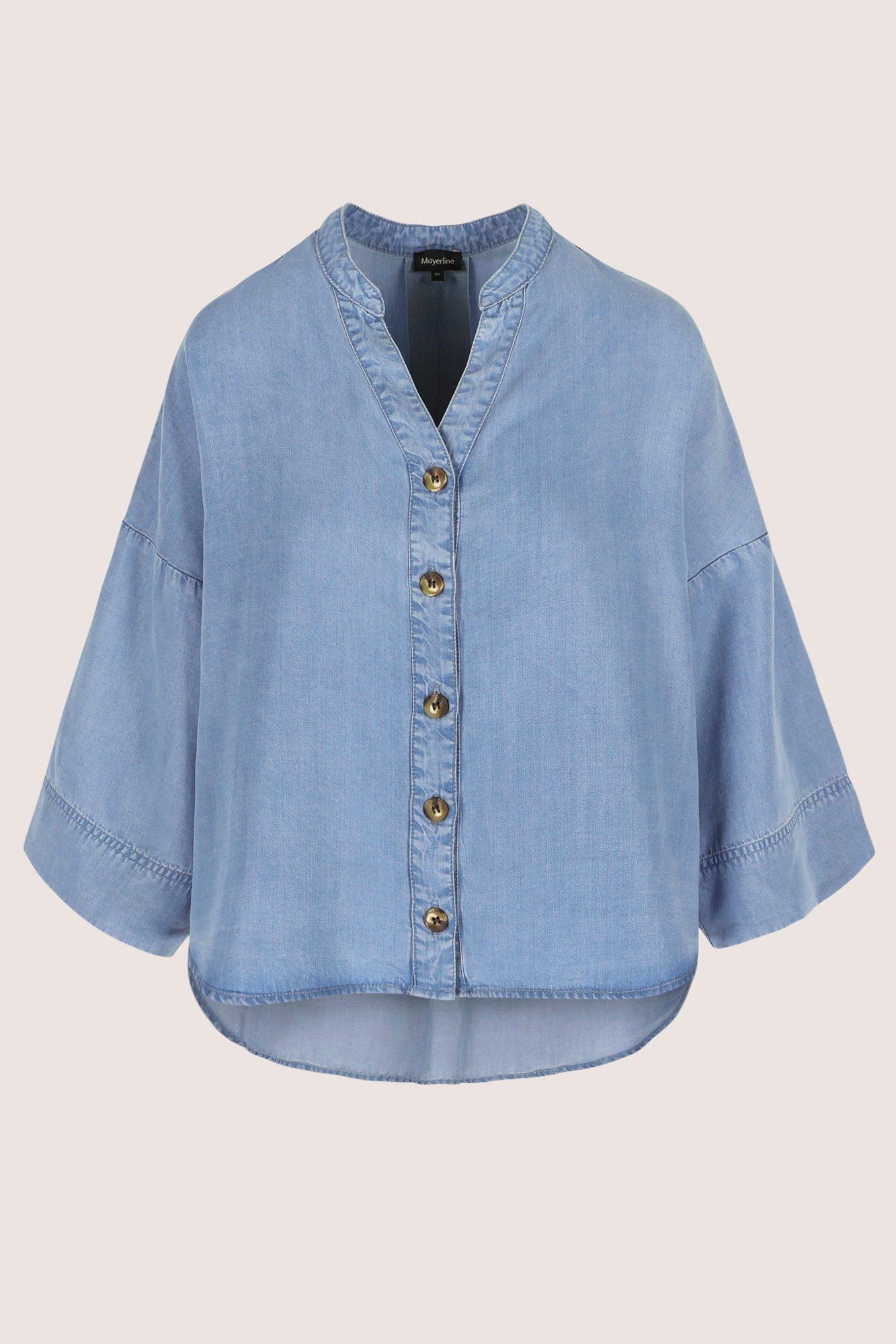 Hemden - Oversized shirt in lyocell jeans