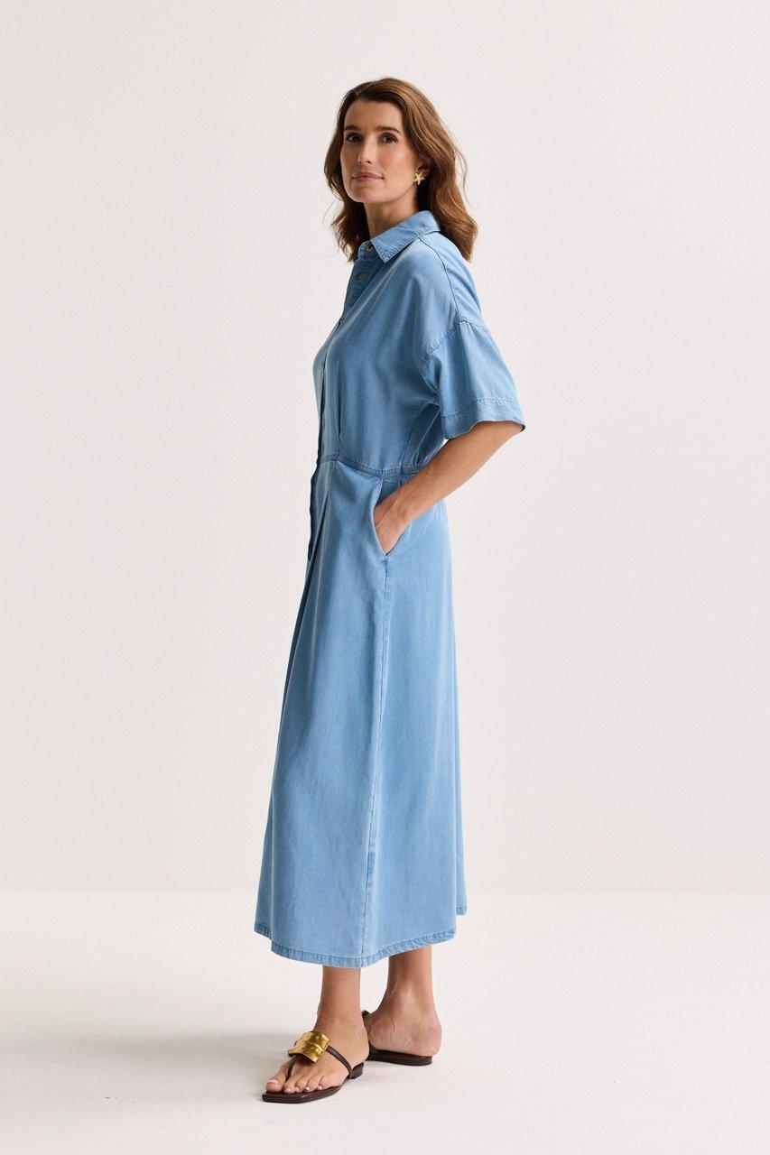 Kleedjes - A-lijn hemdjurk in lyocell denim