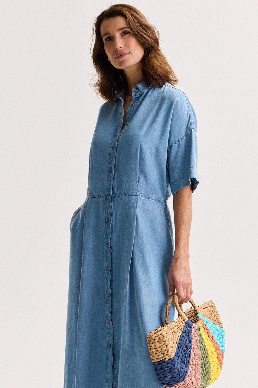 Kleedjes - A-lijn hemdjurk in lyocell denim