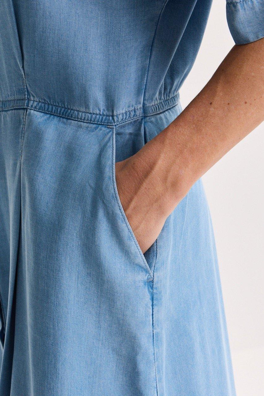 Kleedjes - A-lijn hemdjurk in lyocell denim