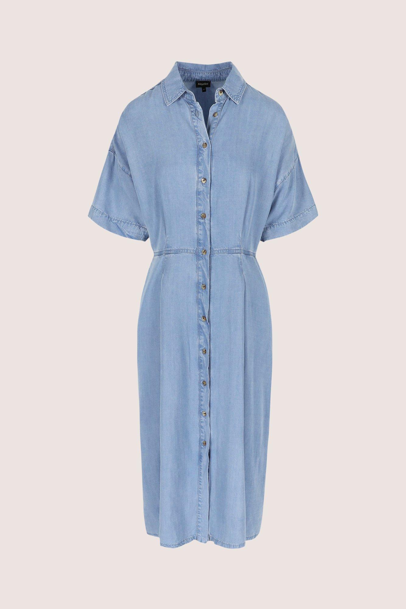 Kleedjes - A-lijn hemdjurk in lyocell denim