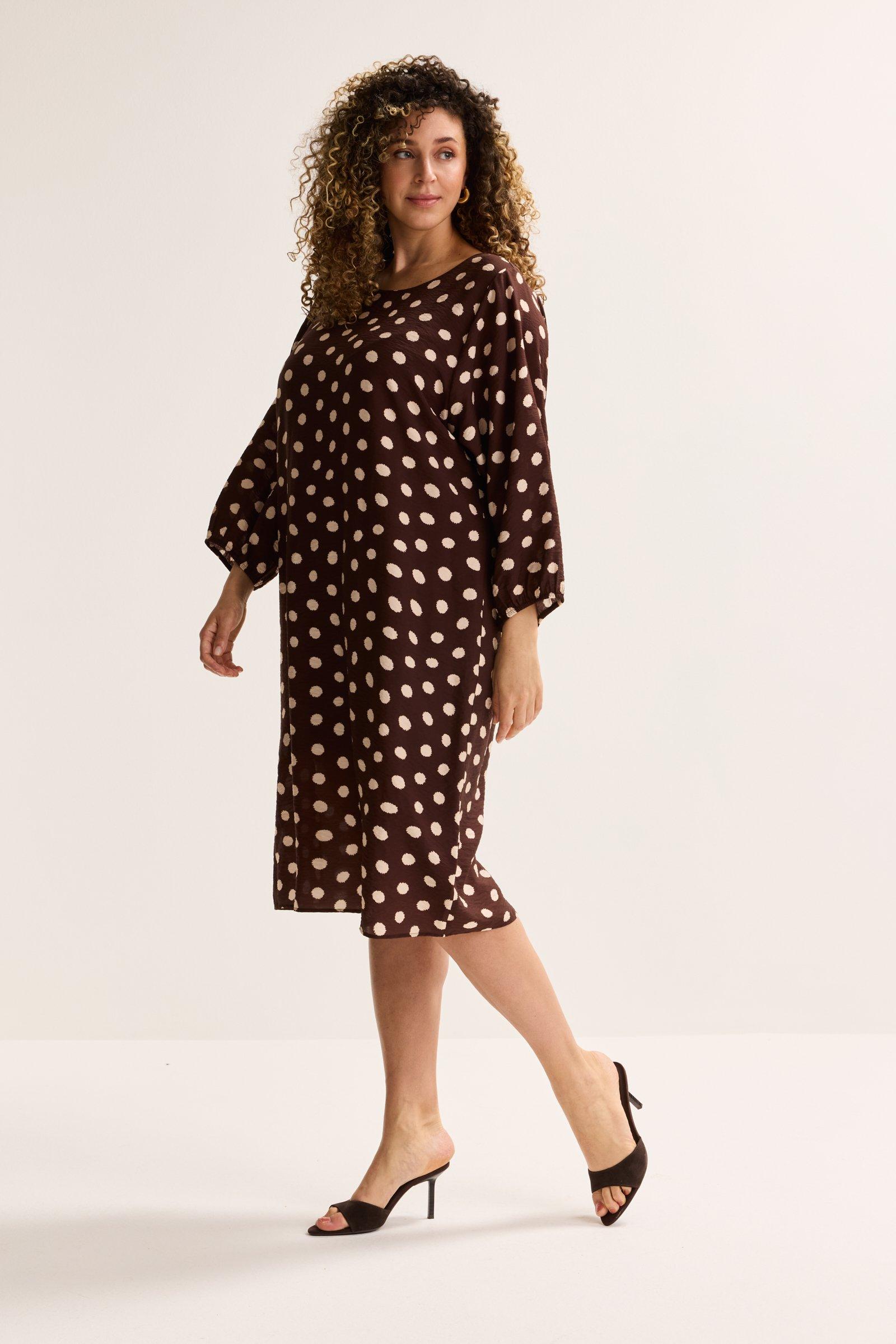 Robe droite &agrave; pois