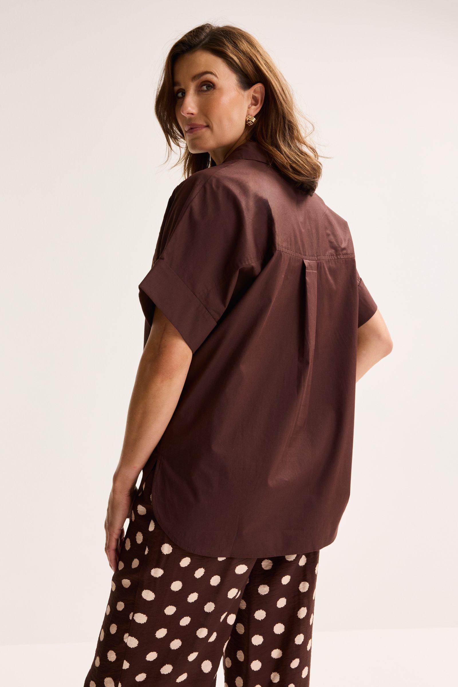 Hemden - Geborduurde blouse in popeline