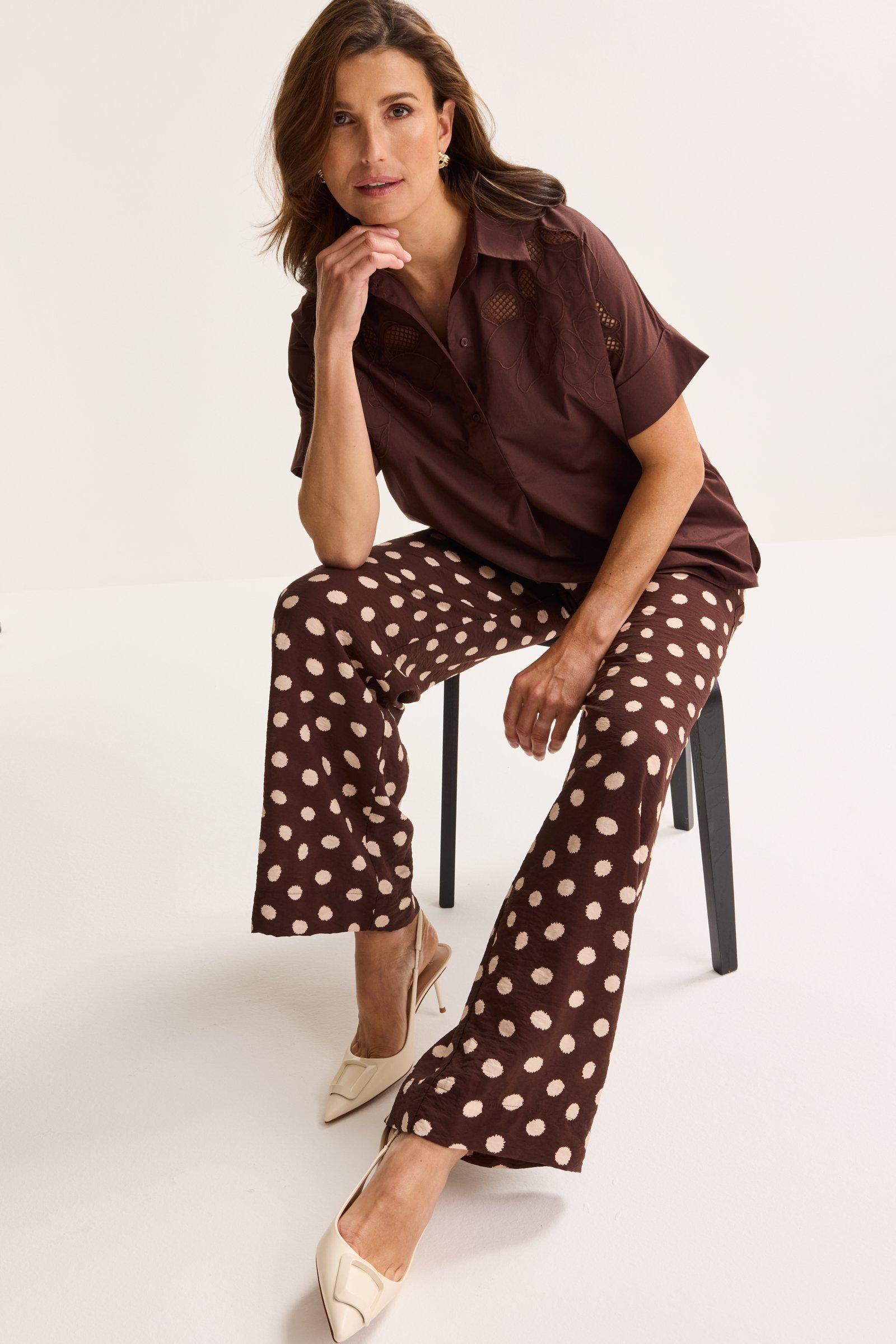 Hemden - Geborduurde blouse in popeline