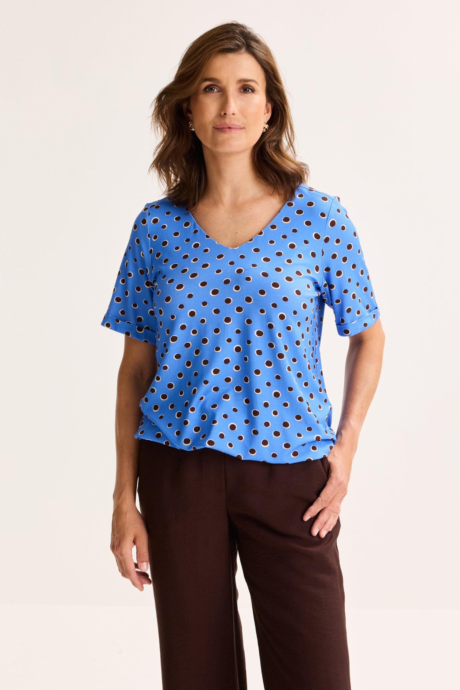 Blouse en jersey &agrave; taille &eacute;lastiqu&eacute;e