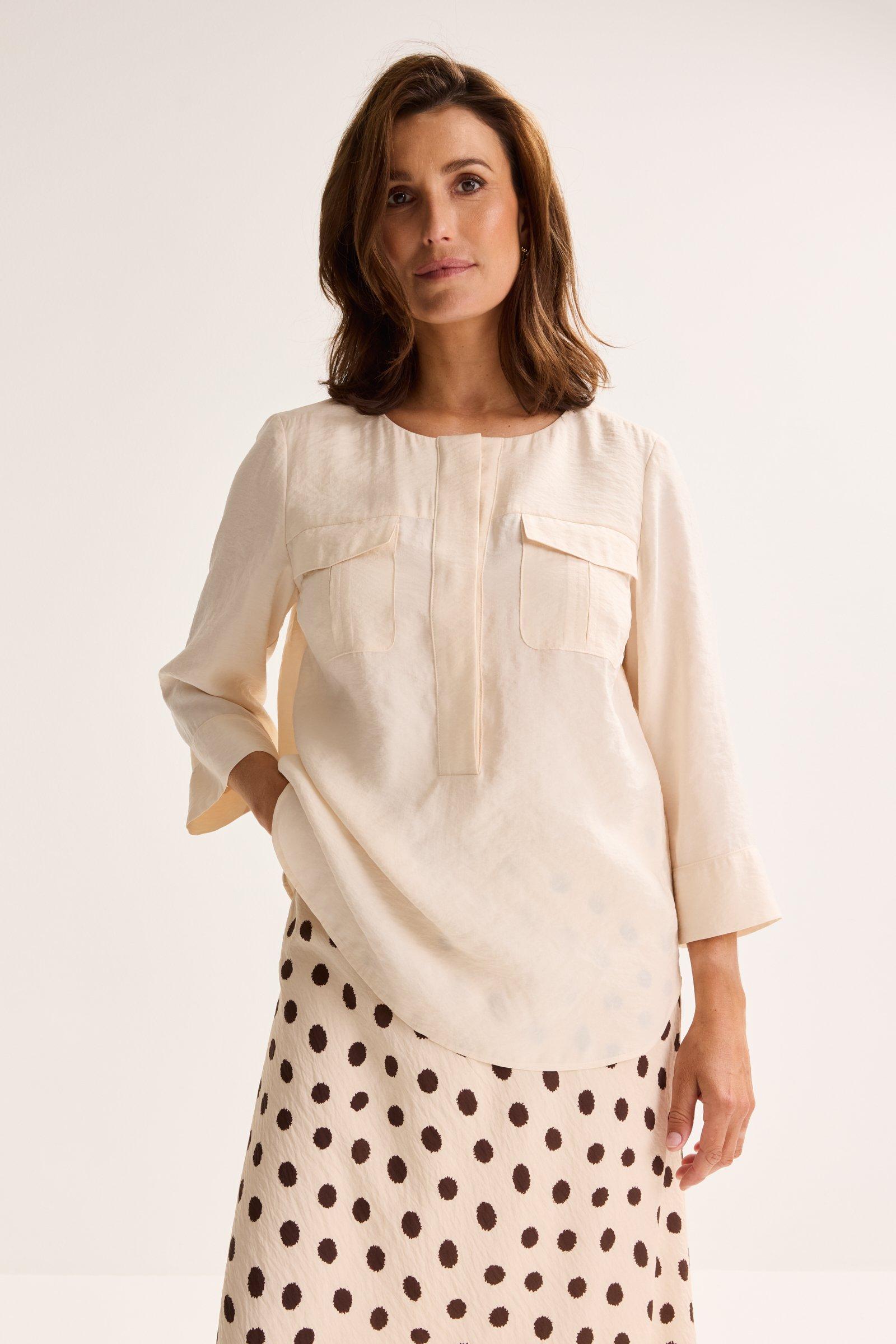 Mayerline Kraagloze Loose Fit Blouse