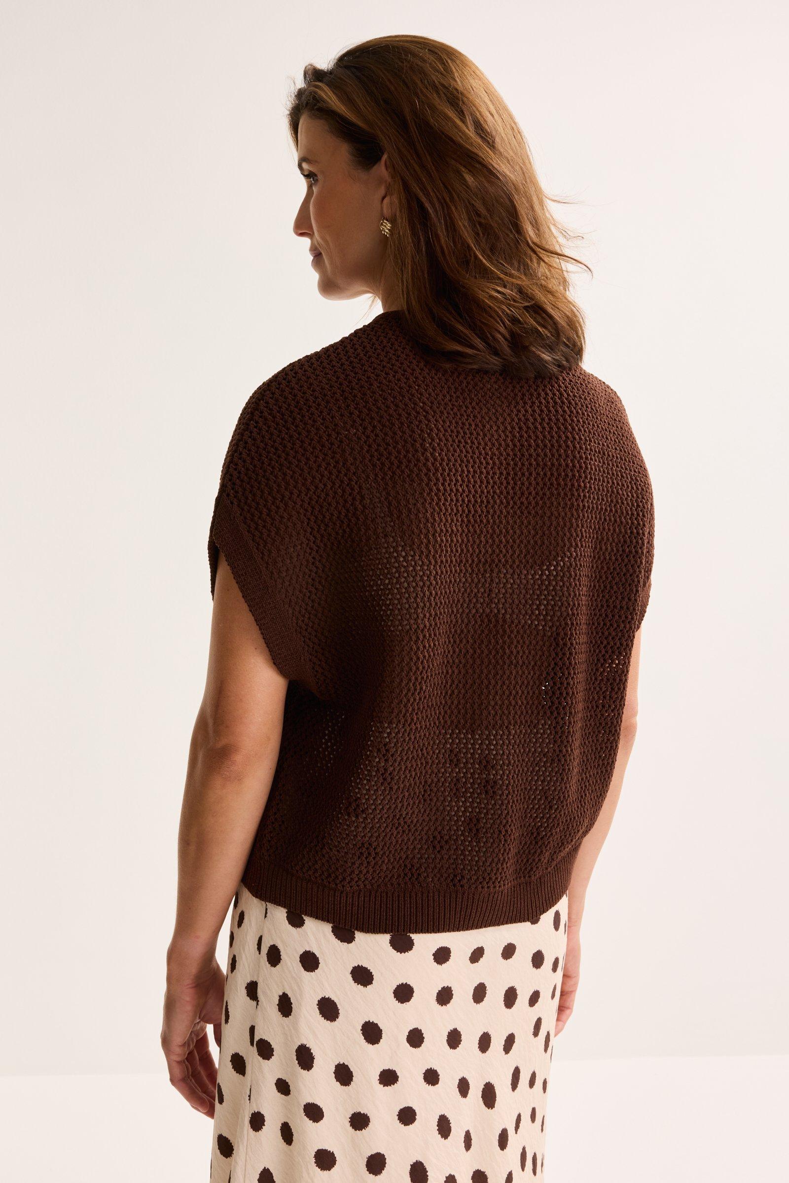Cardigan - Mouwloze ajourcardigan