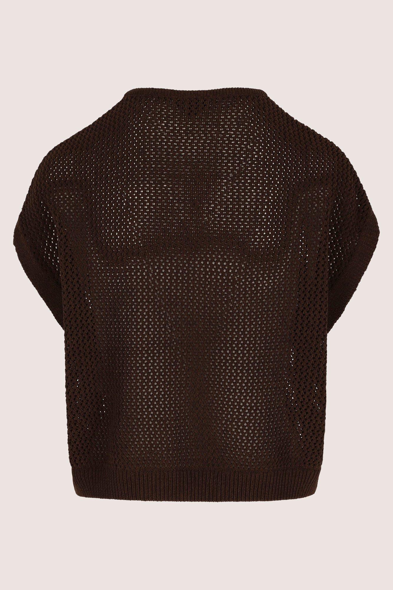 Cardigan - Mouwloze ajourcardigan