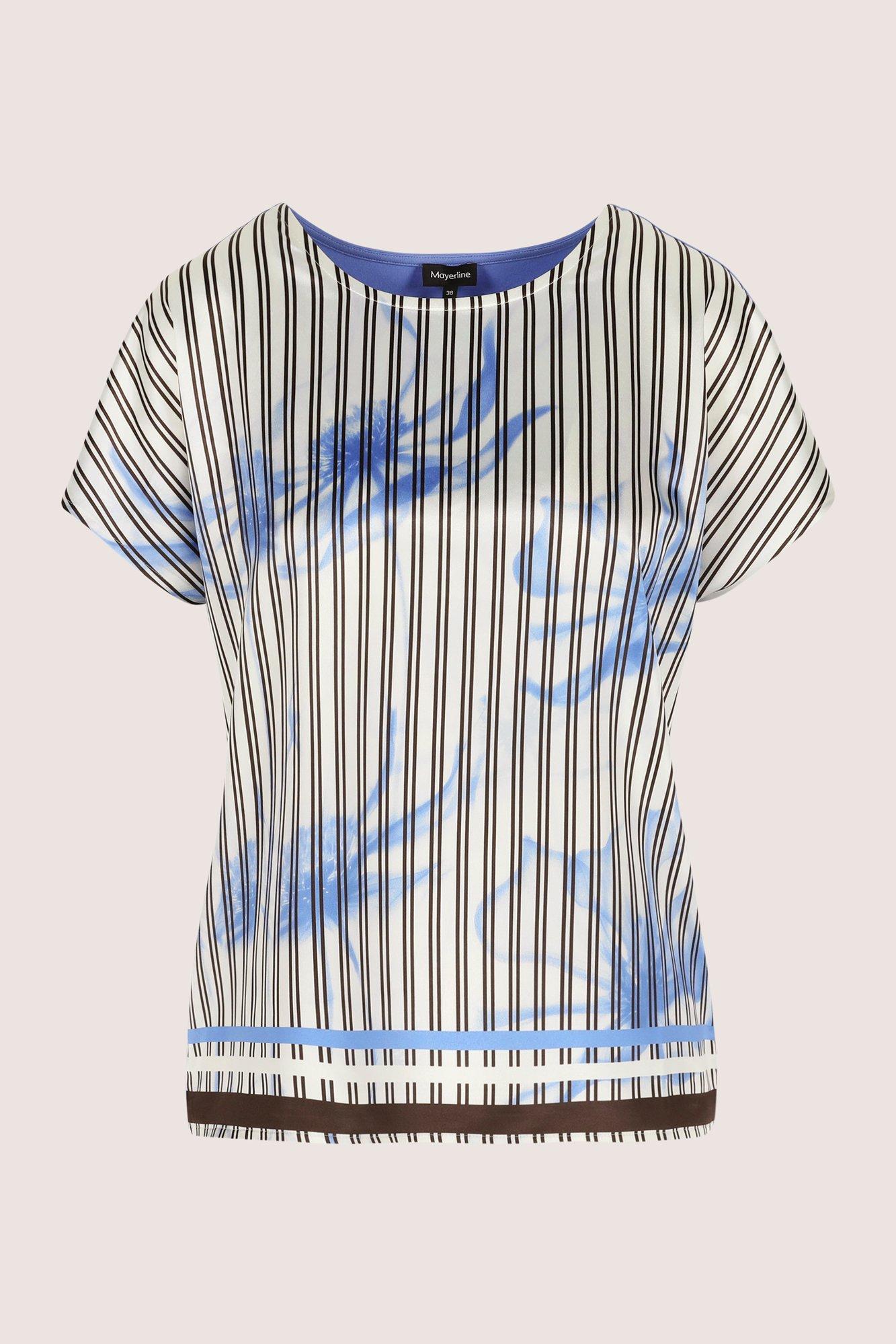 Blouse T-shirt &agrave; devant en satin
