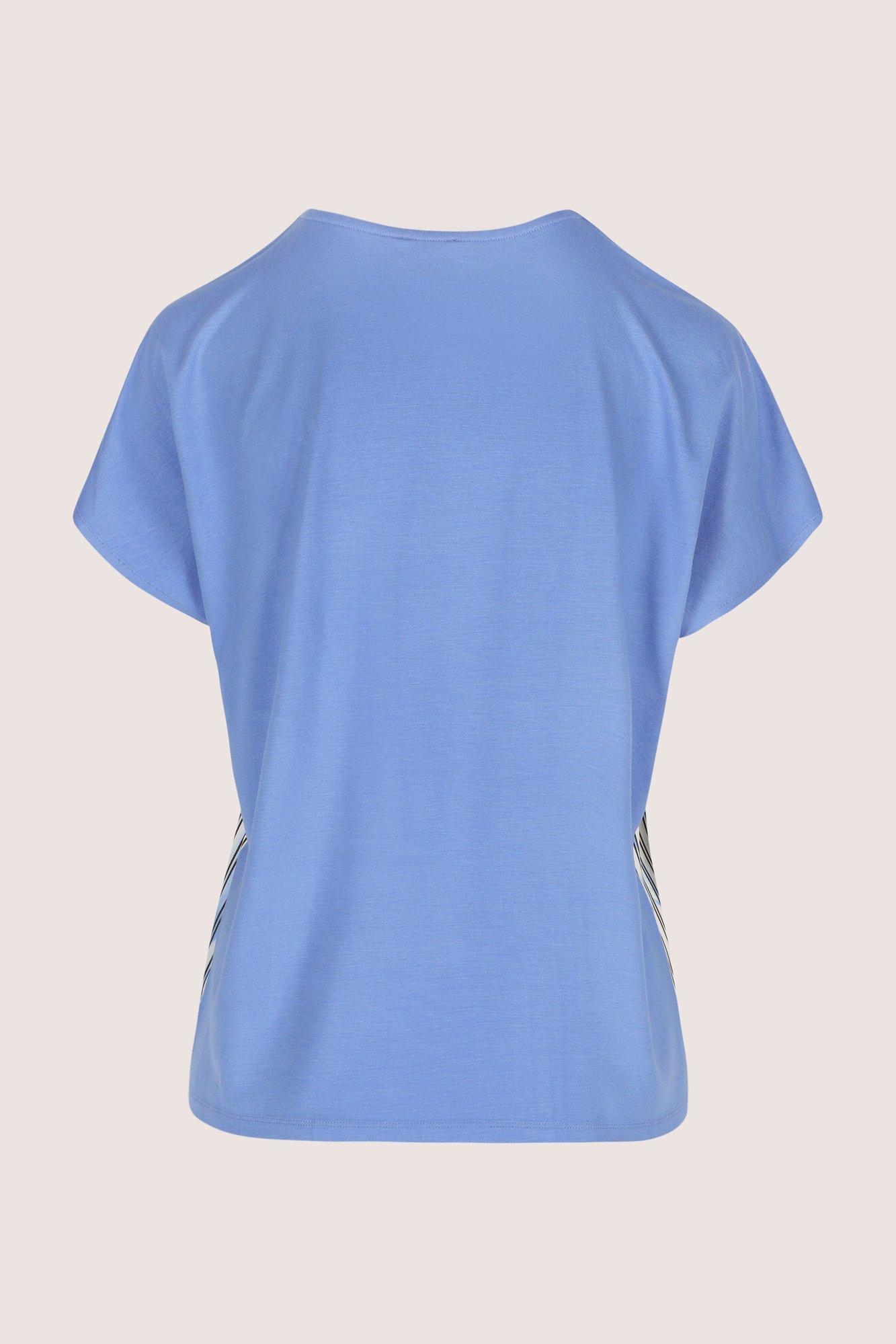 Sweatvest - T-shirtblouse met satijnen front