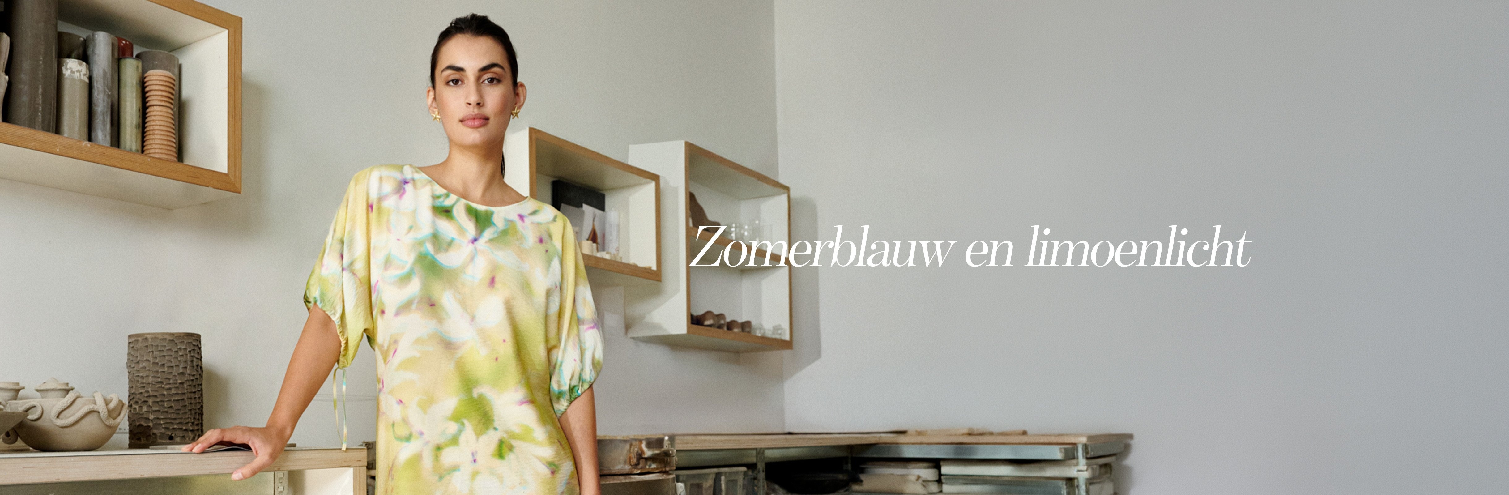 AMELINE Zomerblauw en limoenlicht